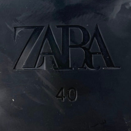 Zara Women's Gold Metallic Open Square Toe Sling Back Block High Heels Sandals 9