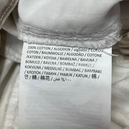 NEW MNG Mango Beige White Striped Straight Carpenter Cargo Trousers Pants Size 2