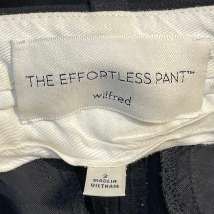 Aritzia Wilfred The Effortless Black Pleated Wide Leg Trosuers Dress Pants Sz 2