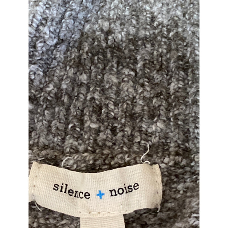 Silence + Noise Women's Gray Marled Deep V Neck Faux Wrap Sweater Top Size XS