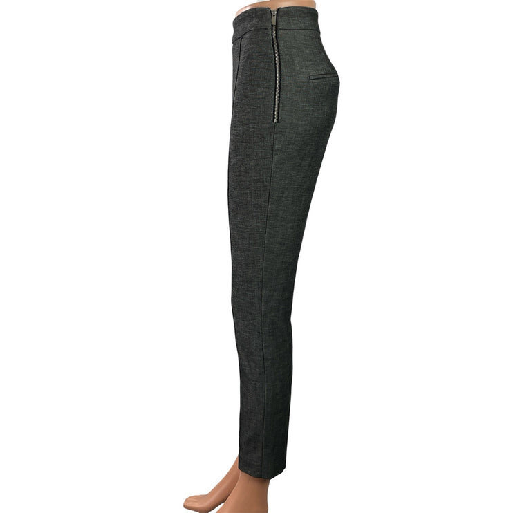MNG Mango Suit Womens Gray High Waisted Skinny Zipper Trousers Dress Pants Sz 2