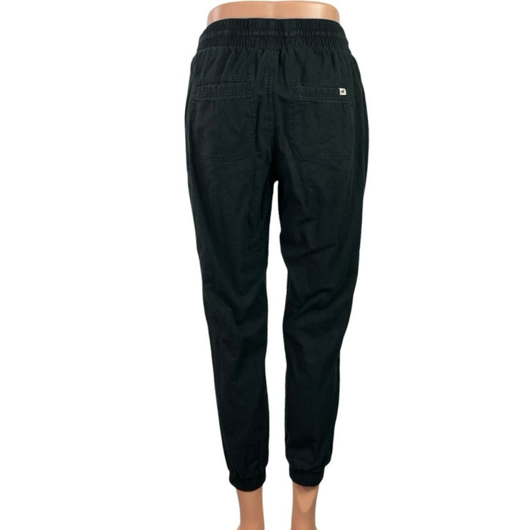 Hollister Women's Black Drawstring Tapered Cropped Jogger Sweat Pants Size S