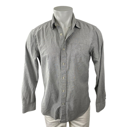 Banana Republic Men's Gray Grant Fit Oxford Long Sleeve Button Down Shirt Top M