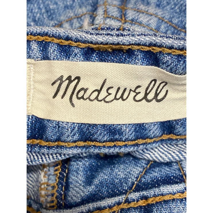 Madewell Women's Blue Distressed Mid Rise Frayed Raw Hem Cutoff Denim Shorts 24
