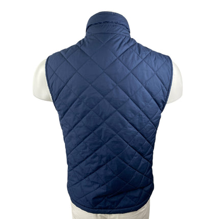 Brooks Brothers 346 Blue Quilted Sleeveless Button Up Vest Coat Jacket Size S