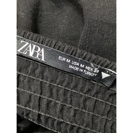 Zara Women's Black Sleeveless Smocked Empire Cami A Line Tank Midi Dress Size M