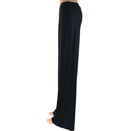 Boohoo Women's Black High Waisted Pull On Straight Wide Leg Trousers Pants Sz 10