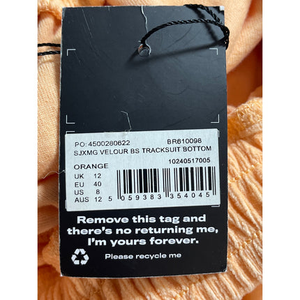 NEW Sean John x Missguided Womens Coral Velvet Velour Track Sweat Pants Size 8