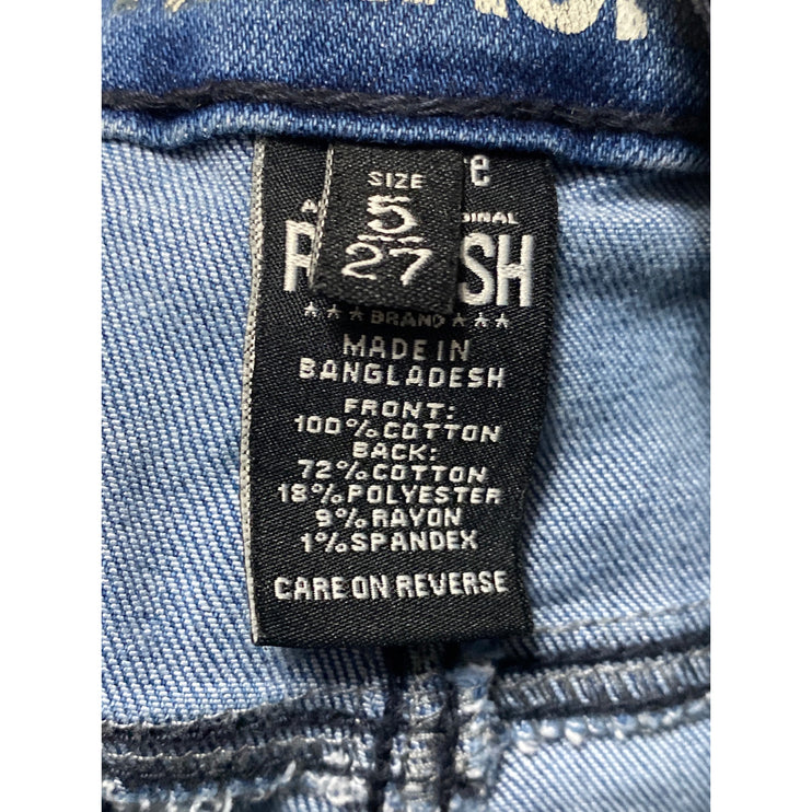 Rewash Women's Blue Distressed High Waisted Straight Leg Denim Jeans Size 5