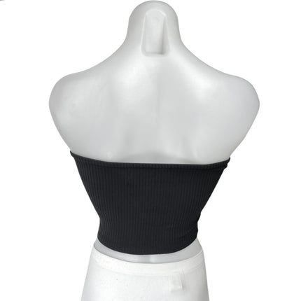Urban Outfitters Black Rib Knit Sleeveless Strapless Crop Tube Tank Top Size S