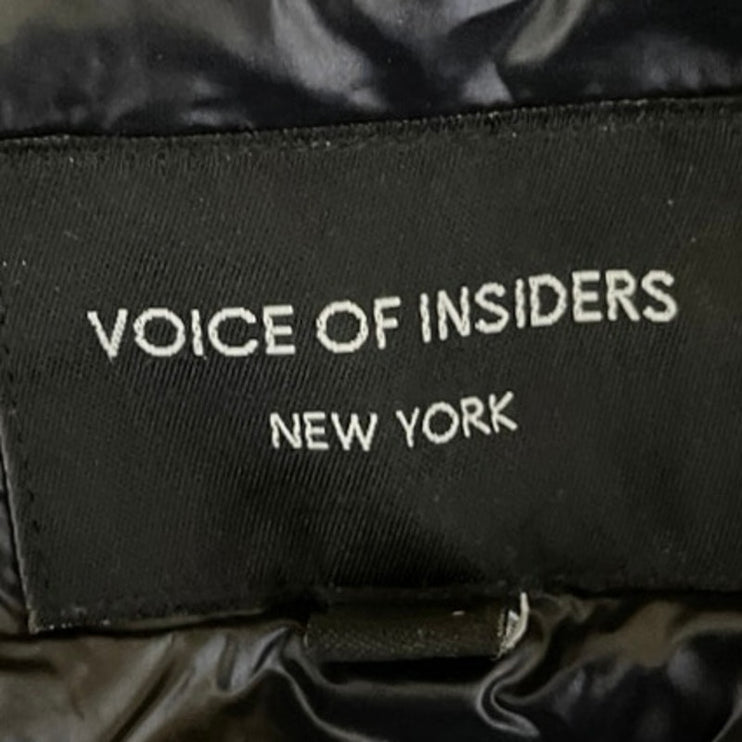 Voice of Insiders Aviator Black Detachable Hoodie Down Puffer Coat Jacket Sz M/L