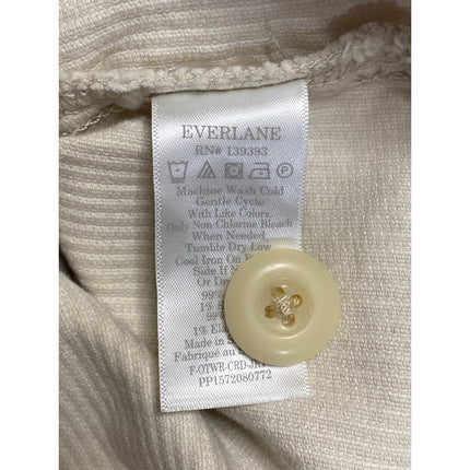 Everlane Women's Cream Corduroy Long Sleeve Button Pockets Shirt Jacket Size L