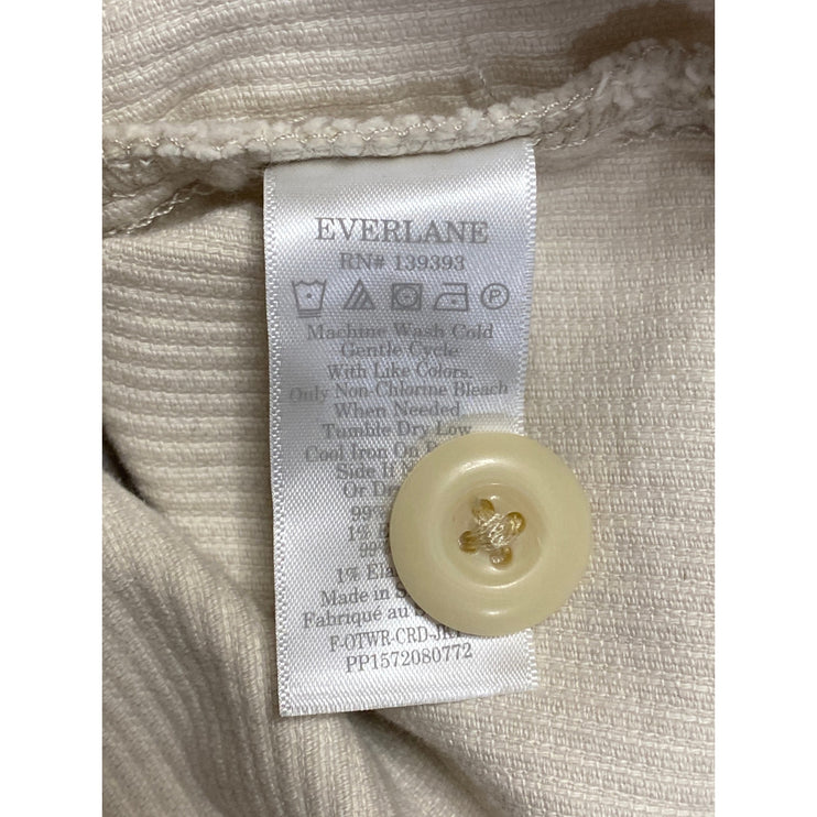 Everlane Women's Cream Corduroy Long Sleeve Button Pockets Shirt Jacket Size L