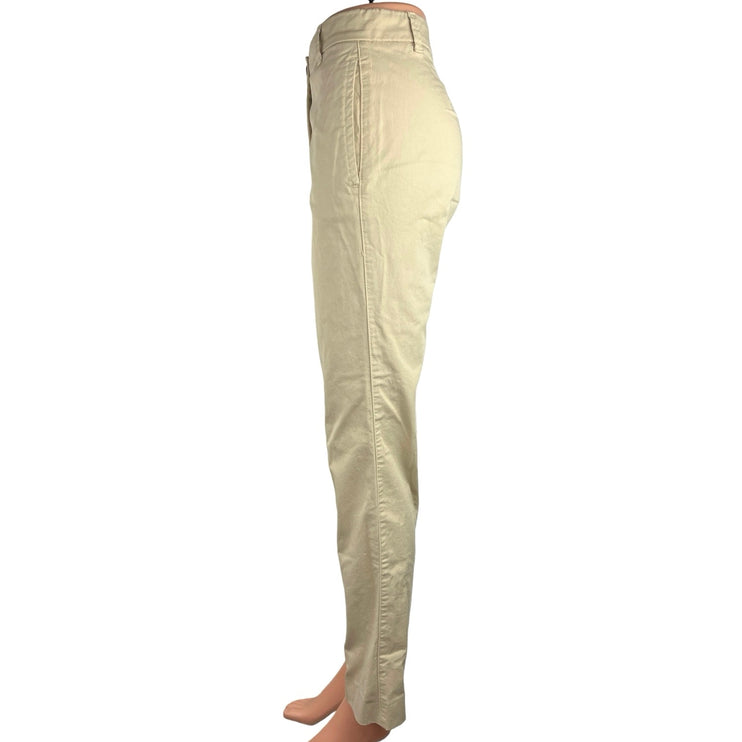 Massimo Dutti Women White High Rise Straight Leg Flat Front Ankle Dress Pants 4