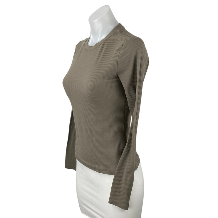 Aritzia TNA Action Women's Olive Green Long Sleeve Activewear Tee T-shirt Top S