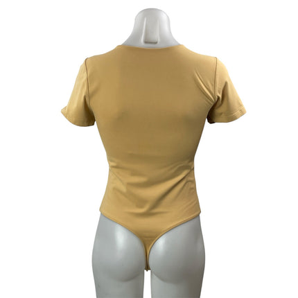 Aritzia Babaton Yellow Short Sleeves Crewneck Bodysuit Tee T-shirt Top Size M