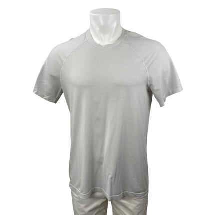 Lululemon Mens Gray Short Sleeve Crew Neck Workout Athletic T Shirt Tee Top L/XL