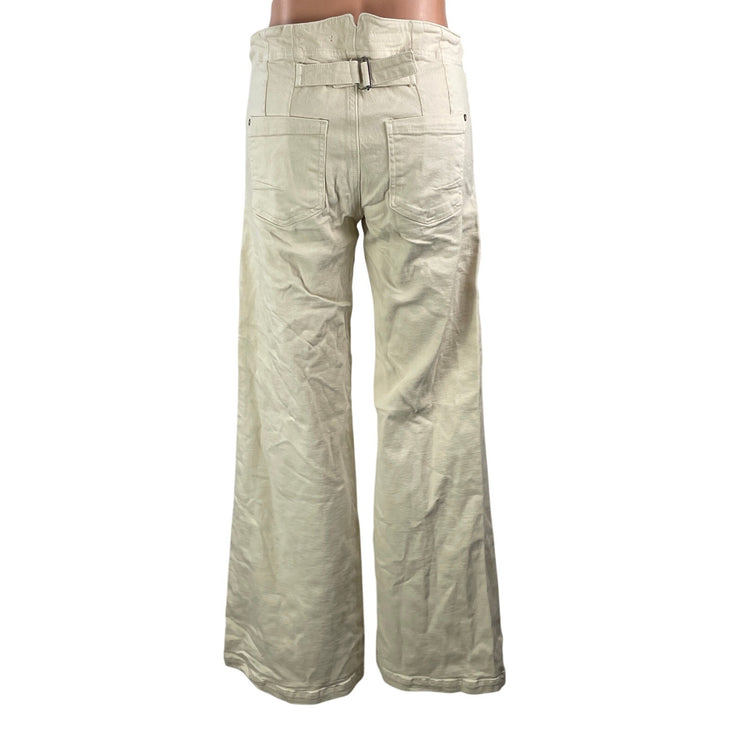 Pilcro And The Letterpress Cream Women's Wide Leg Utility Denim Jeans Pants 27