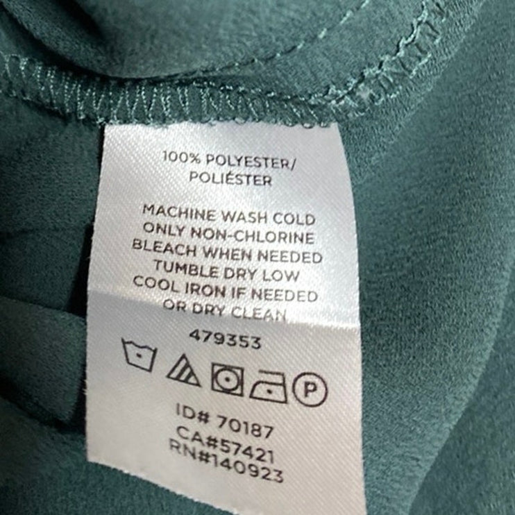 Ann Taylor Loft Women's Green Long Sleeve Cutout Relaxed Fit Blouse Top Size M