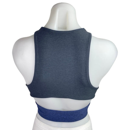 Outdoor Voices Blue Gray Colorblock Cutout Tank Yoga Athletic Crop Top Size S