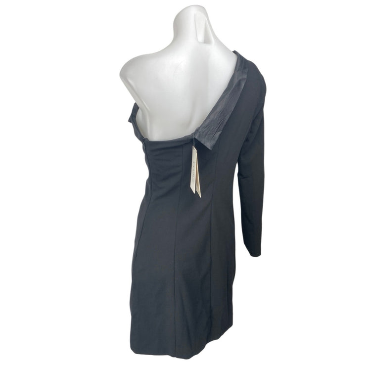 NEW Club L London Black One Shoulder Long Sleeve Tuxedo Blazer Mini Dress 4