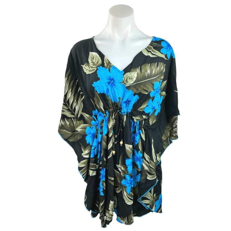 Favant Hawaii Muticolor Floral Print Boho Swimsuit Beach Cover Up Dress One Size