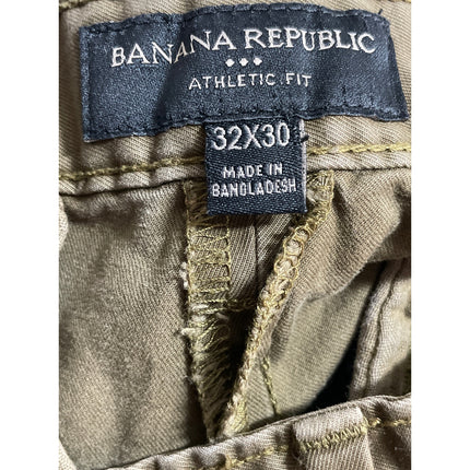 Banana Republic Mens Green Athletic Fit Tapered Trousers Denim Jeans Pants 32x30