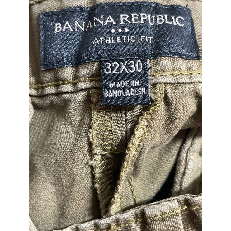 Banana Republic Mens Green Athletic Fit Tapered Trousers Denim Jeans Pants 32x30