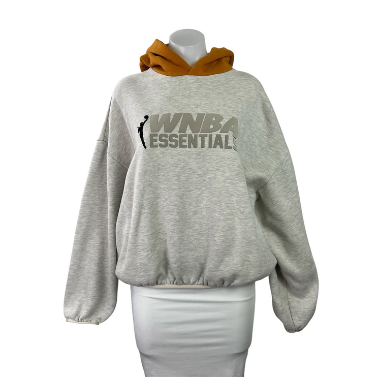 Fear of God Essentials x WNBA Women's Gray Relaxed Hoodie Hooded Sweatshirt M