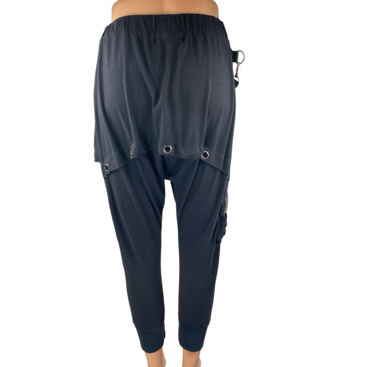 Dolls Kill Darker Wavs Women's Black Pocket Skirted Skinny Leggings Pants Size S