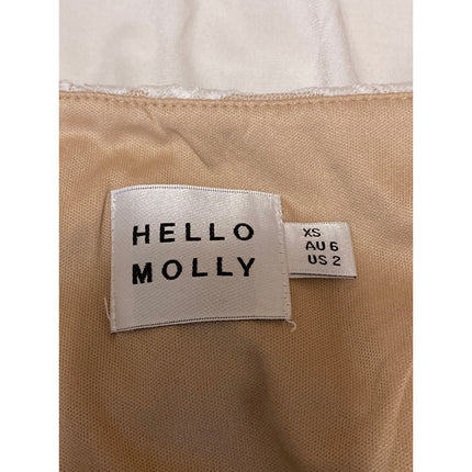 Hello Molly White Beige Floral Lace Sleeveless V Neck Cami Tank Bodysuit Top XS
