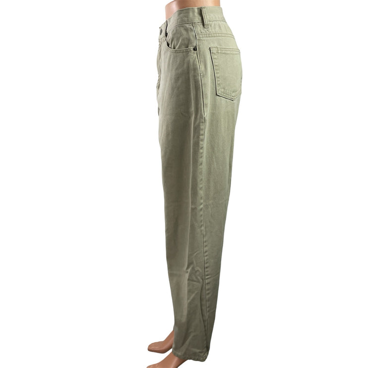 Gap Womens Olive Green High Waisted Tapered Wide Leg Baggy Denim Jeans Pants 10L