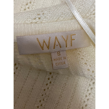 WAYF Women's Cream Wool Ribbed Button Down Shirt Blouse Cardigan Sweater Top S