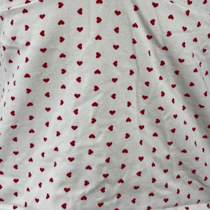 Brandy Melville Women's White Red Hearts Love Lace Trim Cami Camisole Tank Top L