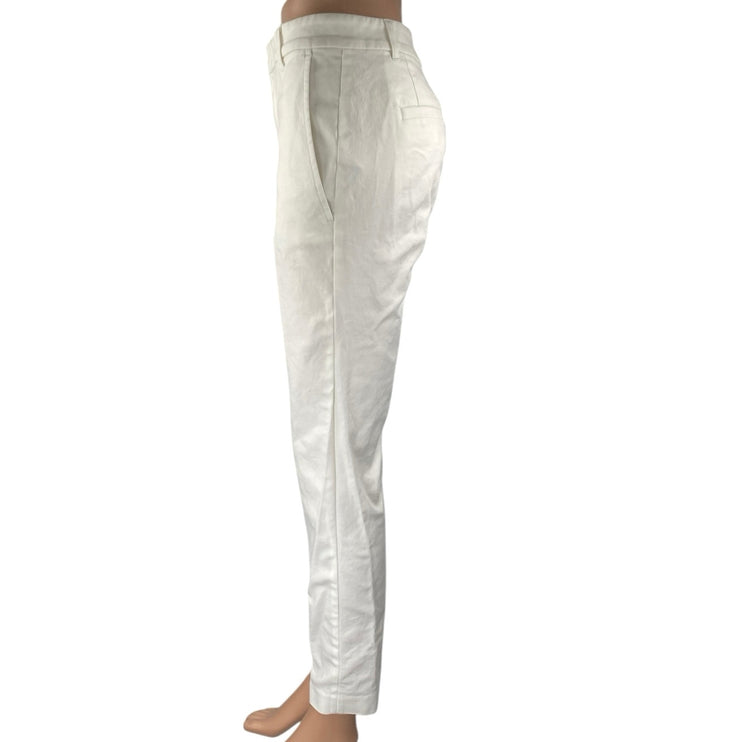 Lauren Ralph Lauren Women's White High Waisted Straight Leg Trousers Pants Sz 4