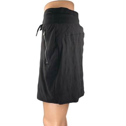 Athleta Women's Black High Waist Drawstring Mini Straight Pencil Skirt Skort 2