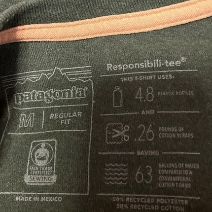 Patagonia Eat Local Goat Responsibili Men's Green Long Sleeve Tee Shirt Top M