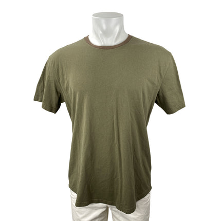 True Classic Mens Army Green Crew Neck Basic Short Sleeve T Shirt Tee Top Size L