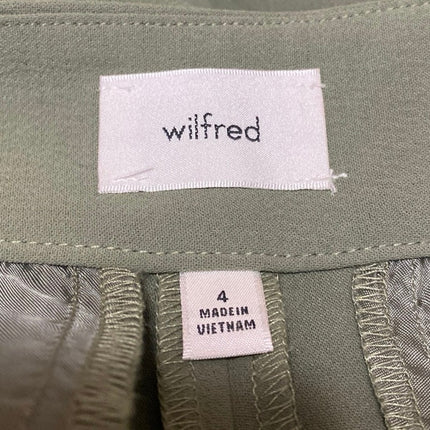 Aritzia Wilfred Olive Green High Waisted Flared Bootcut Trousers Dress Pants 4