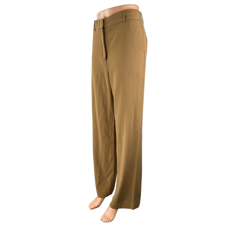 Aritzia Babaton Women's Tan High Waisted Wide Leg Straight Trousers Pants Size 4