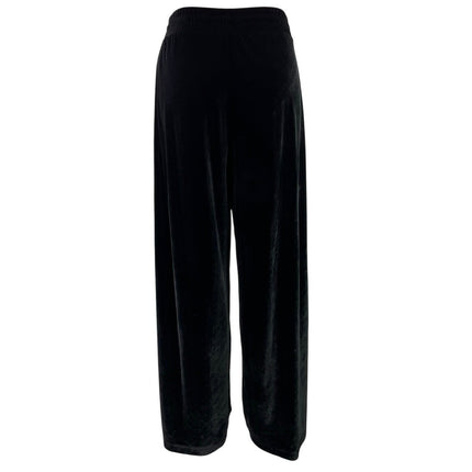 Zara Women's Black Velvet Velour High Waisted Palazzo Wide Leg Trousers Pants S