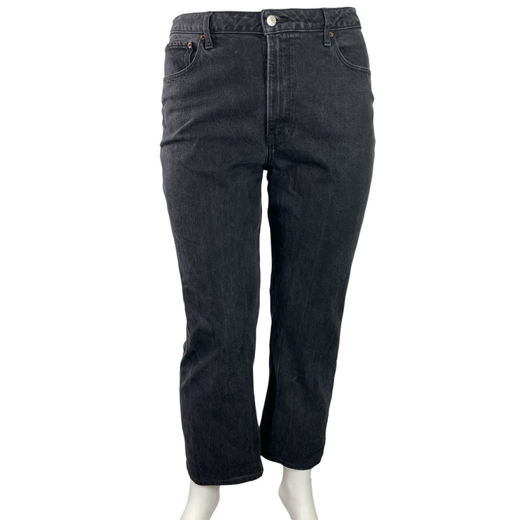 Abercrombie & Fitch 90's Relaxed Black High Rise Straight Denim Jeans Pants 14