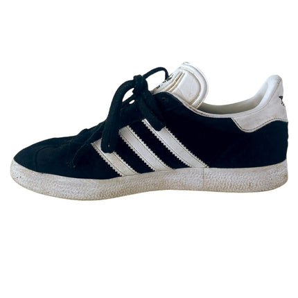 Adidas Gazelle Womens Black White Suede Leather Lace Up Low Top Sneakers Shoes 5