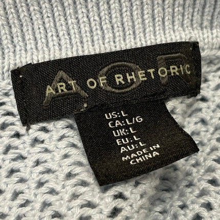Art of Rhetoric Men's Blue Short Sleeve Open Knit Pocket Polo Shirt Top Size L