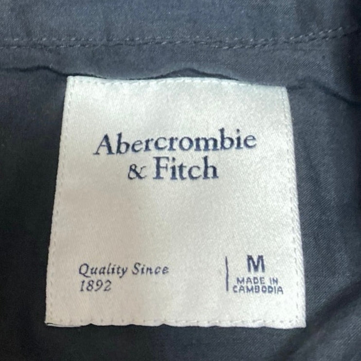 Abercrombie & Fitch Women's Black Long Sleeve Collared Button Down Shirt Top M