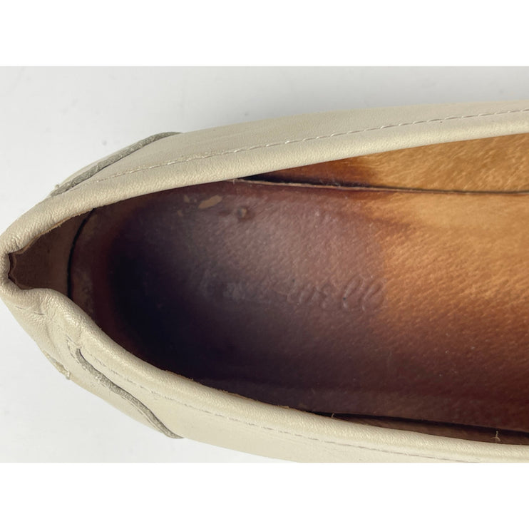 Madewell The Corinne Women's White Leather Round Toe Slip On Loafers Shoes 8.5