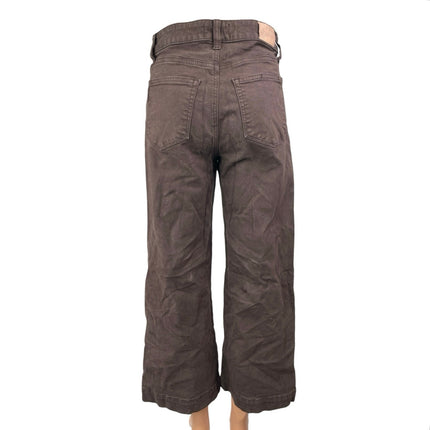 Paige Womens Brown High Waisted Straight Wide Leg Baggy Denim Jeans Pants Sz 26
