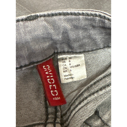 H&M Women's Gray Mid Rise Washed Ankle Casual Stretch Skinny Denim Jeans Size 6