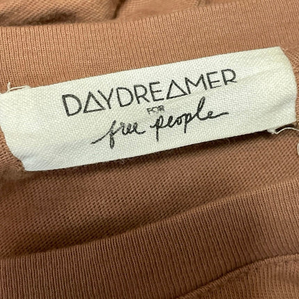 Free People Daydreamer Rolling Stone Brown Slit Short Sleeve Midi T Shirt Dress M
