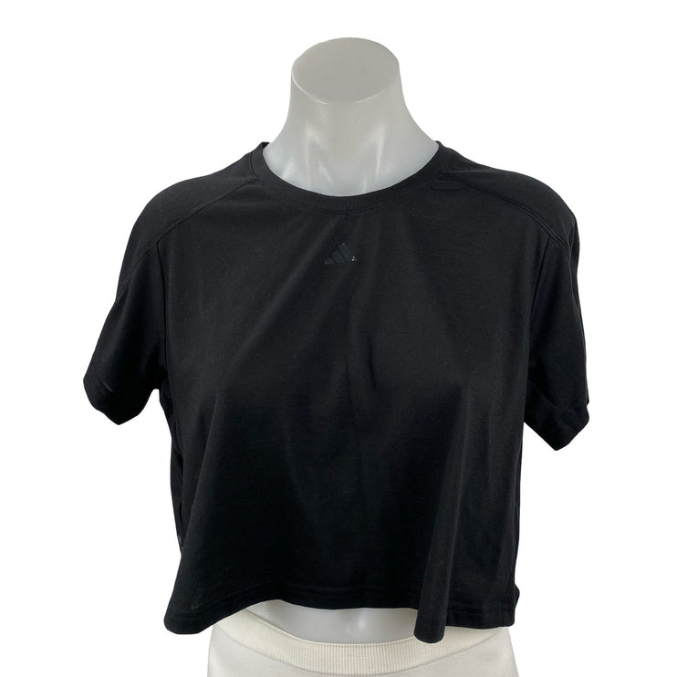 Adidas Essentials Women's Yoga Gym Athletic Activewear Crop Tee T-Shirt Top Sz L